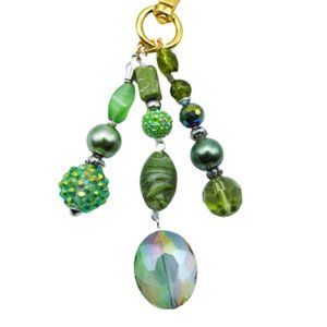 CYNTHIA LYNN "BAG BLING" BRAHMIN INSPIRED LIME SAGE GREEN CRYSTAL HANDBAG CHARM